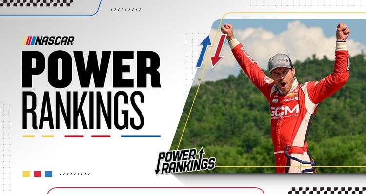 A Power Rankings graphic depicting Grant Enfinger celebrating.