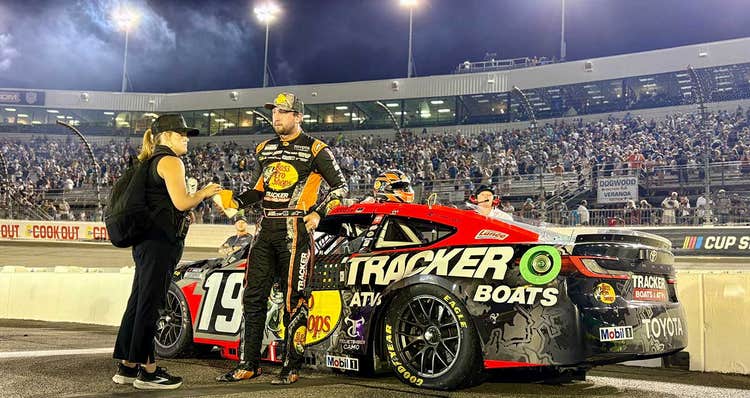 Chase Briscoe stands by his No. 19 Toyota at Richmond Raceway.