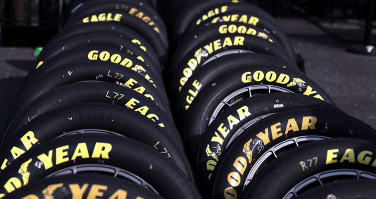 A general view of Goodyear tires.